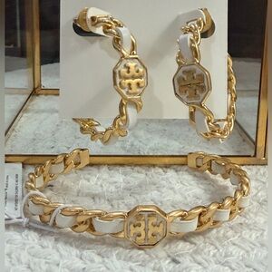 Tory Burch • White Woven Marion Cuff Bracelet
AND matching earrings❣️